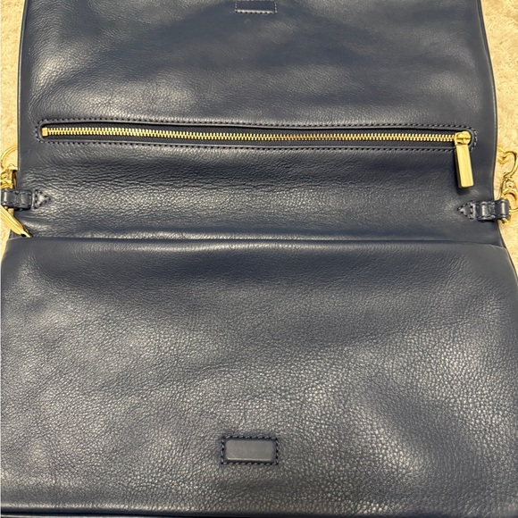 Like New Tory Burch Reva Bonnie Clutch Navy Blue - Picture 7 of 11
